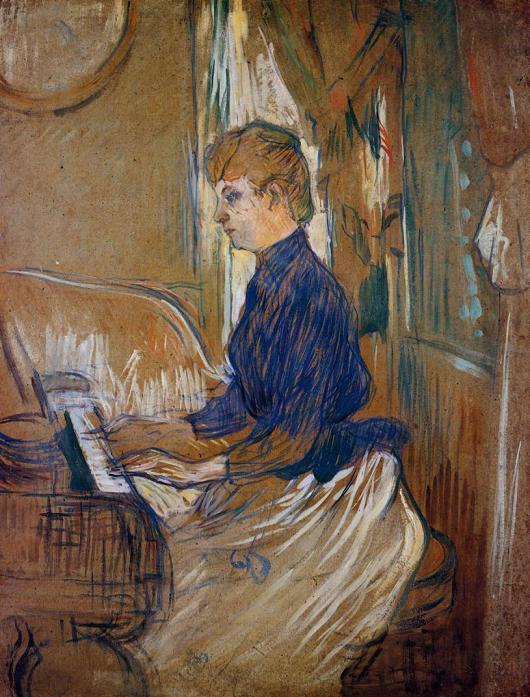 Анри де Тулуз-Лотрек. "Мадам Джульетта Паскаль в салоне Шато де Мальрум". 1896.